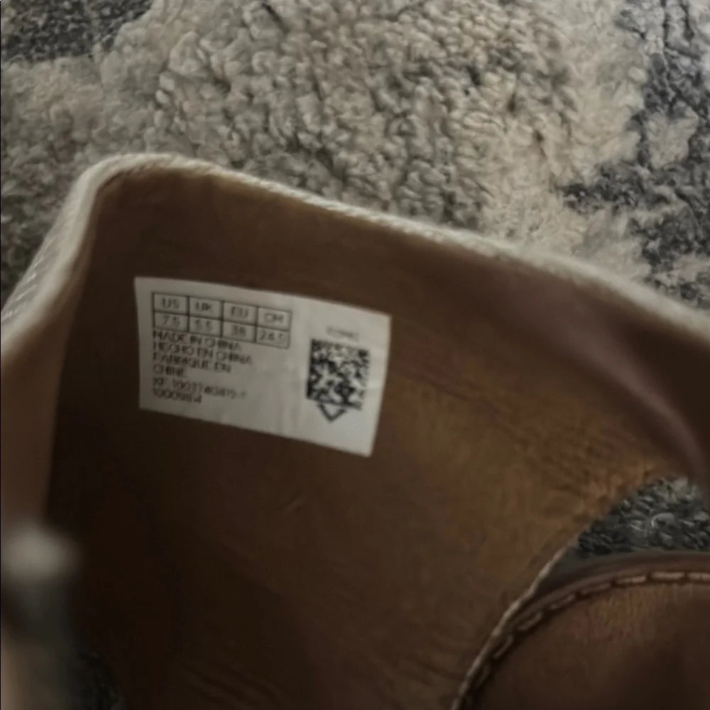 Toms Cream Linen Block Heel Sandals
